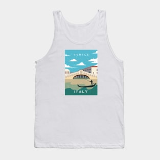 Venice, Italy. Retro travel poster Tank Top